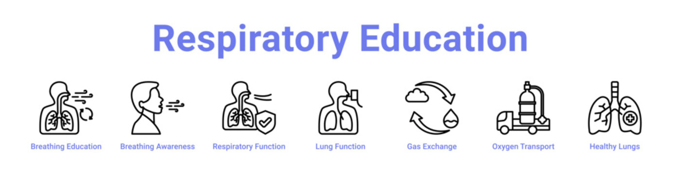 -Respiratory Education Icon Banner and Collection