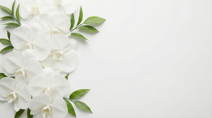 Obraz premium Elegant Floral Background with Soft Pastel Flowers on Clean Minimal Backdrop