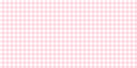 Seamless pink and white gingham pattern background. Classic checkered plaid texture for picnic, tablecloth, nursery, scrapbook, and feminine fashion design. High-resolution aesthetic fabric print.