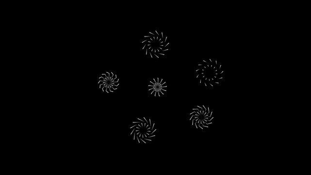 bstract shiny circle burst loop animation, firework sparkle explosion with pop up lines, glowing ellipse blast effect, smooth cinematic motion graphics in 4k on black screen