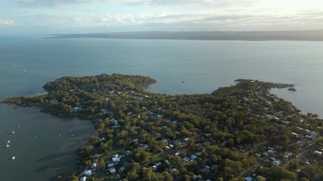 Macleay Island Stretches Out Into Moreton Bay Brisbane Australia 4K 60FPS