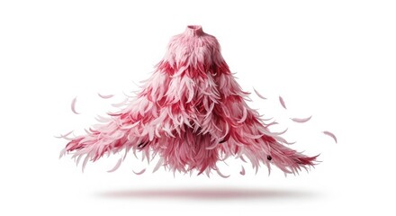 Fototapeta premium Pink christmas tree with feathers and confetti
