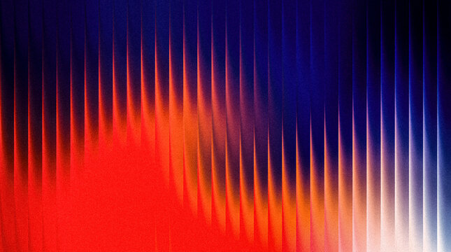 Vibrant abstract background with dynamic vertical lines and textured ripples in red, orange, and blue hues, modern digital art pattern