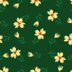 Ditsy floral seamless pattern. Small little flower pattern background. Repeat pattern. Ditsy print. Liberty style. Botanic surface design. Ditsy floral for fashion, texture, fabric, wallpaper, decor