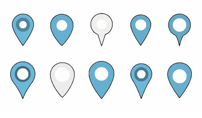 Location pin and map marker icons vector for GPS navigation apps