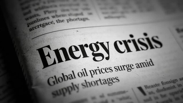 Editorial Imagery Capturing Public Concern Over Energy Shortages And Economic Instability In Headlines