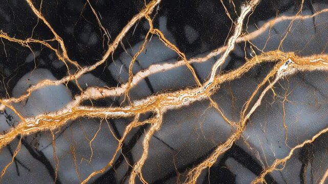 Black marble texture with gold veins.