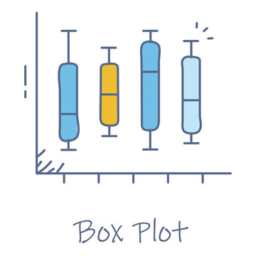 Hand Drawn Box Plot Icon For Statistical Data Analysis