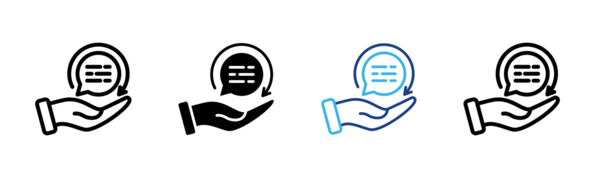 Open Feedback icon set multiple style collection