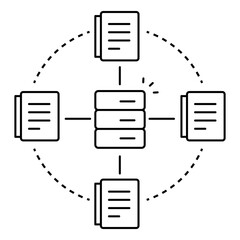 Data Network Icon Representing Cloud Connectivity And Information Technology Systems