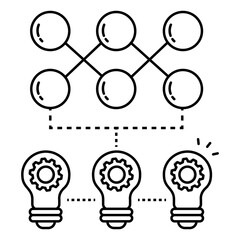 Deep Learning Icon Representing Neural Network Based Artificial Intelligence