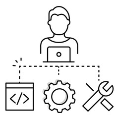 IT Department Icon Showing Corporate Technology Infrastructure And Support