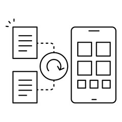 Data Transformation Icon Symbolizing Data Flow And System Integration Architecture