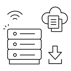 Database Icon Representing Modern Digital Data Storage Technology