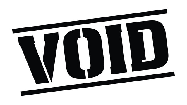 Void Stamp: A bold and distinct VOID stamp, prominently displayed, conveys a sense of cancellation, nullification, or invalidation.