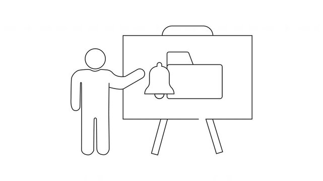 Presentation on Notifications - A Simple Line Art Illustration.