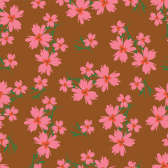 Ditsy floral seamless pattern. Small little flower pattern background. Repeat pattern. Ditsy print. Liberty style. Botanic surface design. Ditsy floral for fashion, texture, fabric, wallpaper, decor