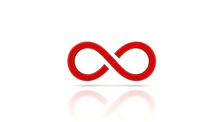 Fototapeta premium Red Infinity Love Symbol Minimal Valentine’s Day Background