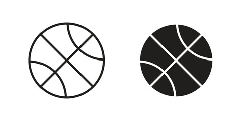 Basketball icons In Trendy Design Vector Eps 10, Editable Stroke and solid flat. © Pop