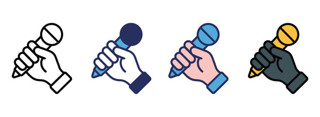 Press freedom icon set multiple style collection, vector illustrations of journalism, reporting © MDSAIDUR