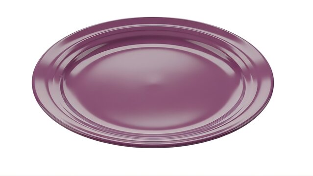 A shiny purple plate on a transparent background for graphic design use