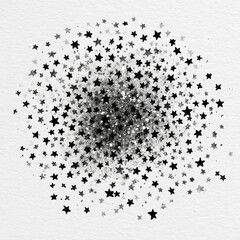 Fototapeta premium Explosion of Black and White Stars on Textured Background Abstract Glittering Sparkles