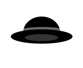 black hat on a white background, illustration icon,