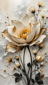 Natural Marble Tiles, Interiror, stylized flower Floor Tile