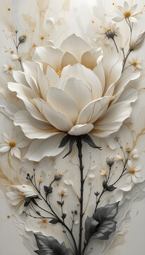 Natural Marble Tiles, Interiror, stylized flower Floor Tile