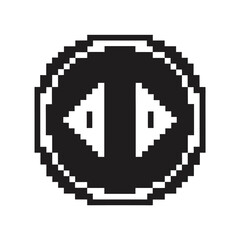 Obraz premium Minimalist Retro 8-Bit Play and Pause Symbols, Black and White Pixel Media Player Icons