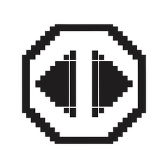 Essential Pixel Art Play and Pause UI Buttons, 8-Bit Style Black and White Interface Icons