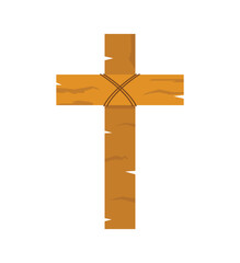 Illustration cross wood unique design isolated on white background abstract