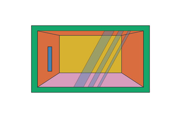 Illustration oven electronic retro unique design abstract bold vibrant