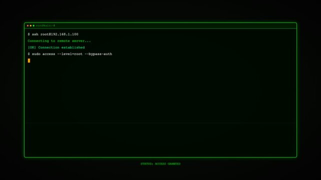 Computer terminal coding script executing commands.