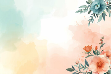A watercolor floral background with a soft color palette and pastel hues