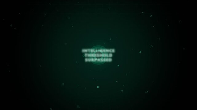 Futuristic Digital Interface with Intelligence Threshold Surpassed.
