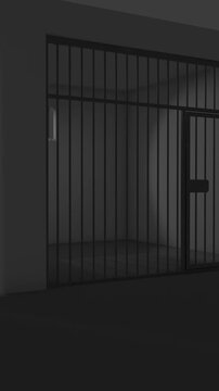 Animation of empty Prison cell. Full HD. 4K
