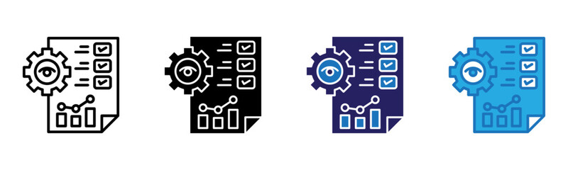 Audit Icon Multi Style Vector Illustration