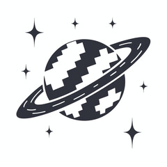 Alien Planet Landscape with Two Solid Suns, Sci-Fi Vector