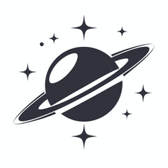 Vector Art of an Alien Planet with Two Solid Suns, Sci-Fi