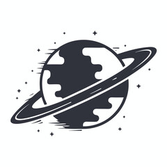 Sci-Fi Alien Planet Vector Art with Two Bright Suns