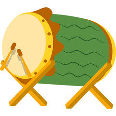 Islmaic Drum Flat Illustration