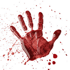 bloody silhouettes of human palm prints with blood stains isolated on transparent background © YoYo & J studio