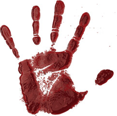 bloody silhouettes of human palm prints with blood stains isolated on transparent background © YoYo & J studio