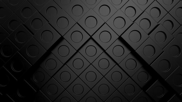 Cubes Form a Wave. Abstract motion, two color, 3d rendering, 4k resolution

