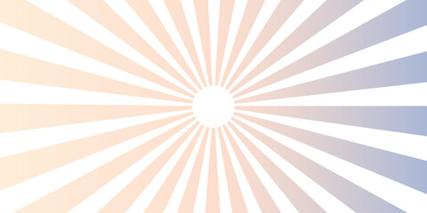 Fototapeta premium Bright orange and yellow sunburst background featuring a radial vector design with retro summer sunbeams and abstract light stripes for a vibrant sunrise wallpaper illustration