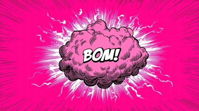 Comic book explosion with 'BOM!' text