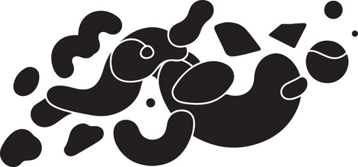 Fototapeta premium Abstract Black Shapes on White Background Illustration Design