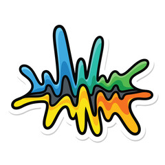 Obraz premium A colorful abstract design with splattered paint-like shapes