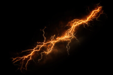 Diagonal Burning Red Lightning Electric Discharge